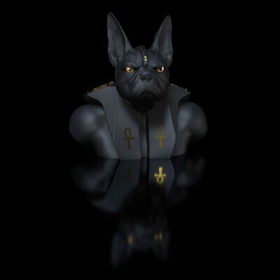 Bulldog Anubis Bust - (Animal, Dog) as STL 3D Printing Model High-Polygon