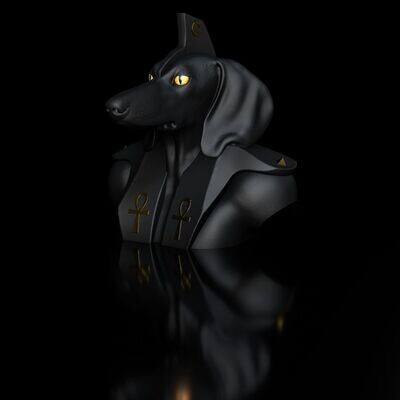 Dachshund-Anubis Bust 3D Print Model High-Polygon