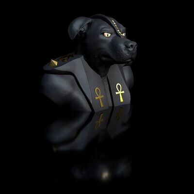 American Staffordshire Terrier Anubis Bust - (Dog, Animal) - STL 3D Print Model​- High-Polygon
