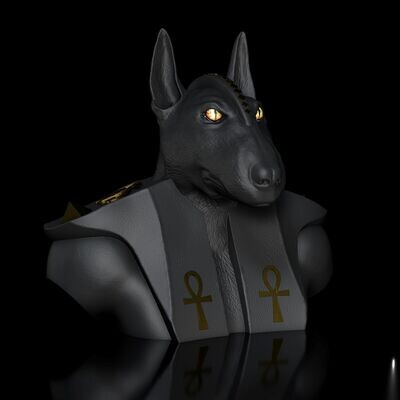 Bull Terrier Anubis -Bust- STL Print Model -High Polygon