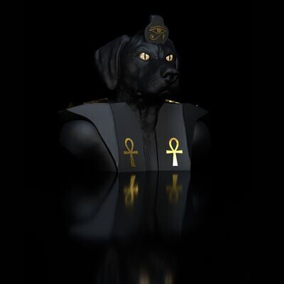 Rhodesian- Ridgeback-Zenturio - Anubis-Bust - 3D-STL-Model - High-Polygon Rhodesian- Ridgeback-Zenturio - Anubis-Bust - 3D-STL-Model - High-Polygon