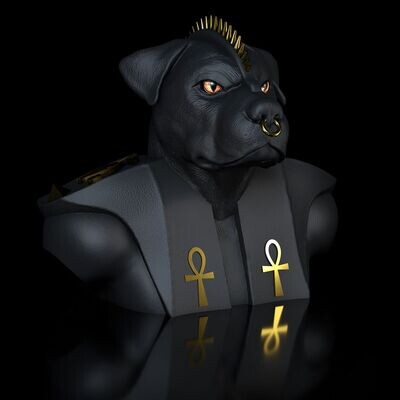 Rottweiler-Anubis Bust  with three variants - High-Polygon