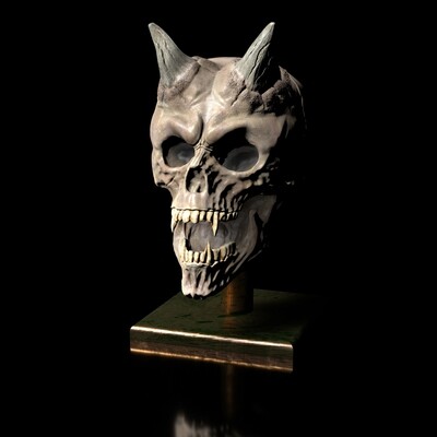 Vampire Skull Portrait Bust - STL 3D Model with Stand, Base, or Wall Mount​- High-Polygon