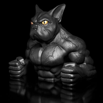 Bulldog Dozer bust 3d print model high polygon