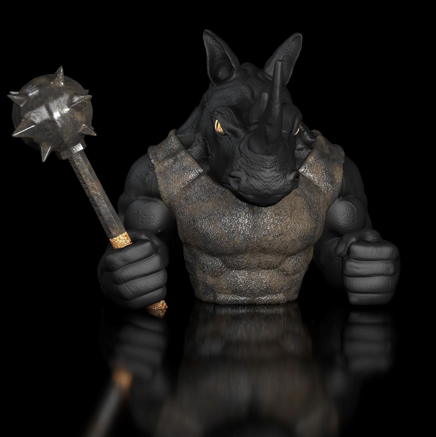 Rhino- Dozer bust - 3D print file  high polygon