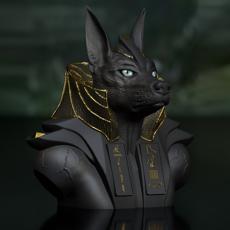Anubis Büste V2 - 3D Druck Modell