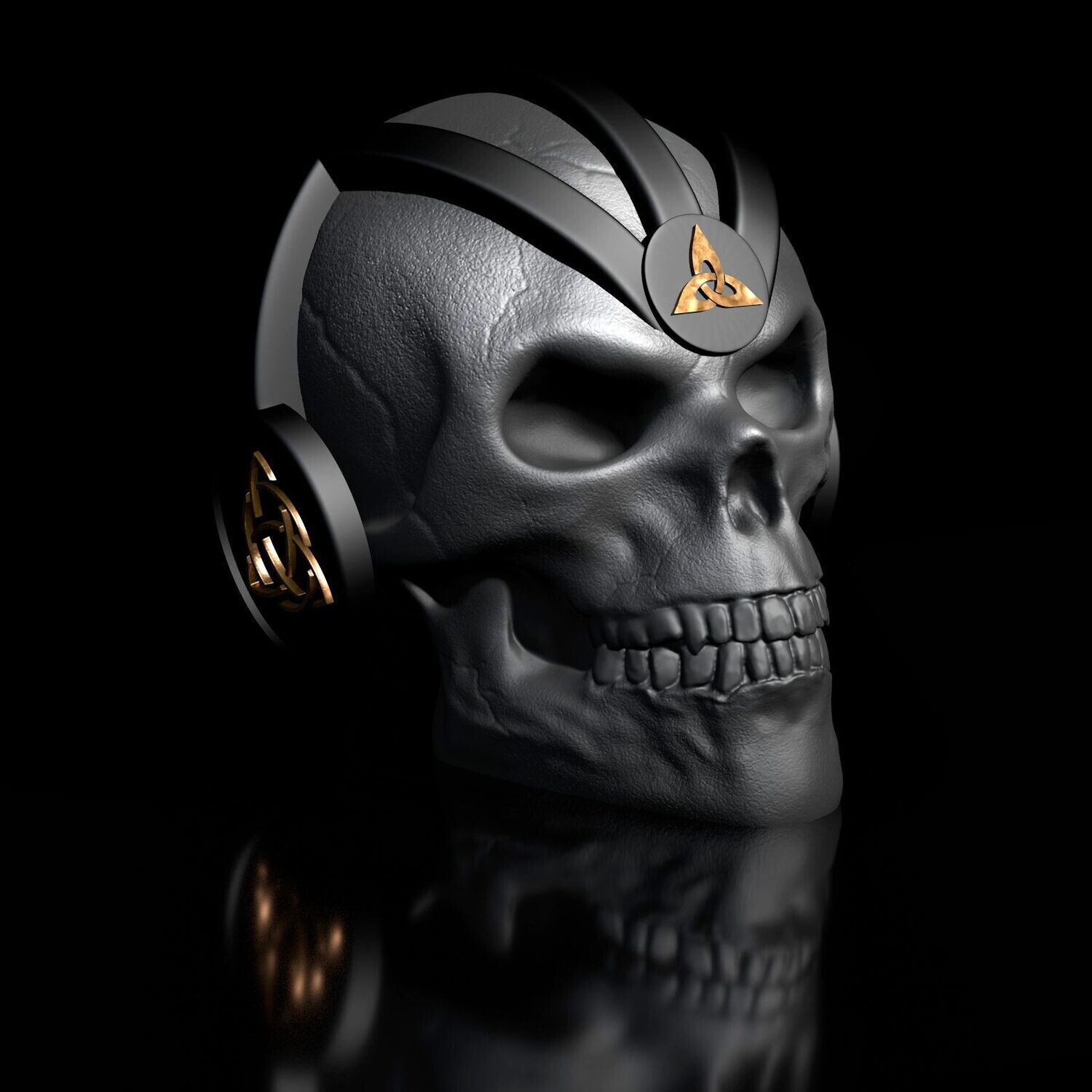 Skull on Rock II  with Celtic Symbols- as a Special Decorative Piece​- STL 3D Print Model- High-Polygon