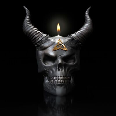 Skull - Celtic, with Horns and Tealight Holder - STL 3D Print Model- as a special decorative piece- High-Polygon