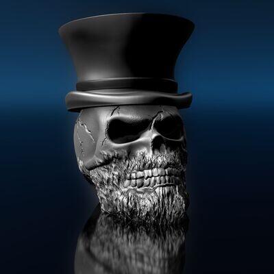Cylinder - hat - Skull  - 3D  Print Model- in 2 Variants - High-Polygon