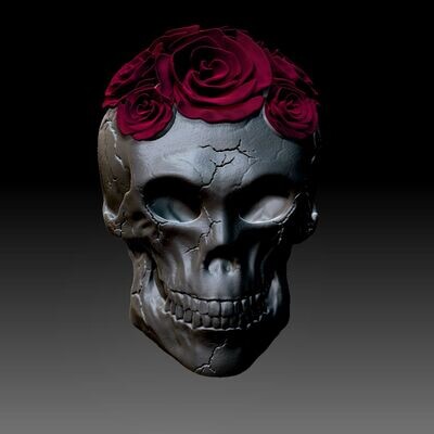 Skull  Rose- II - 3D print model