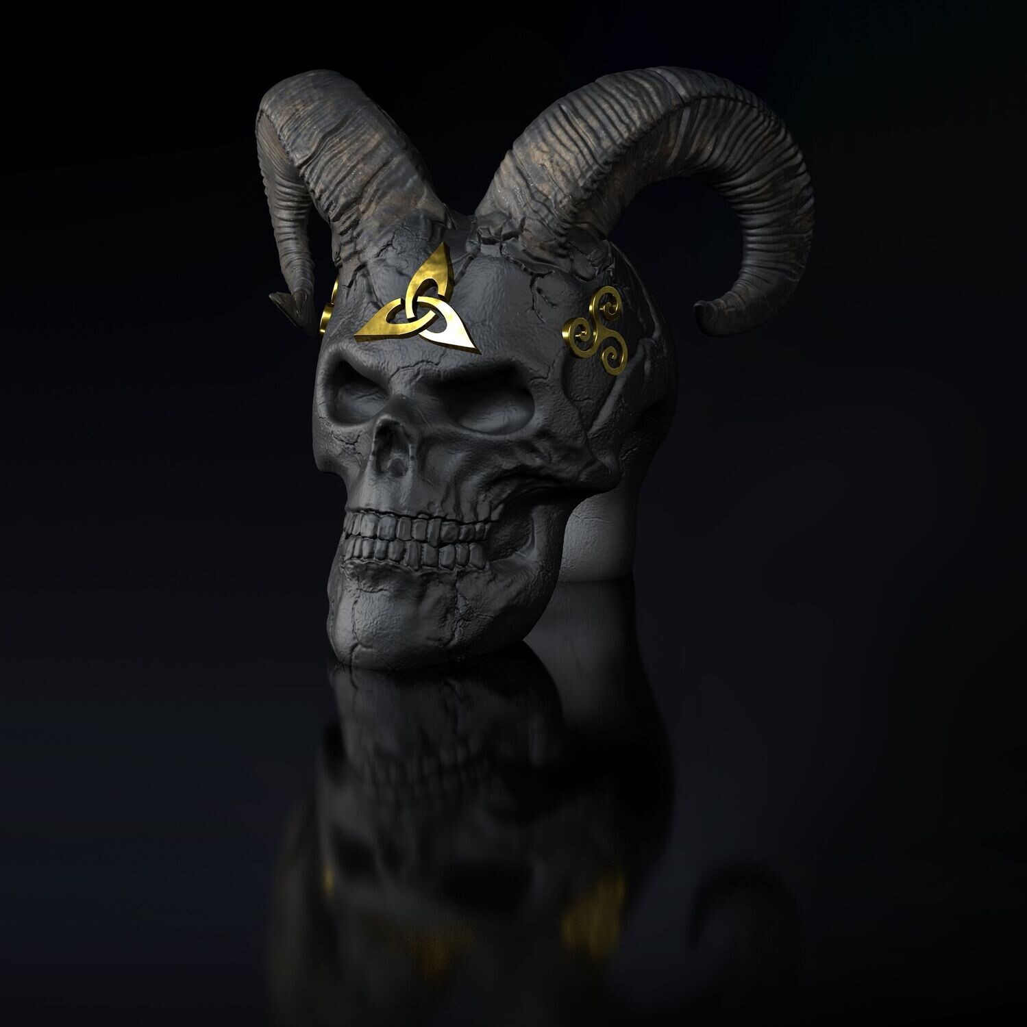 Celtic-Skull-IIII Ram 3D Model File