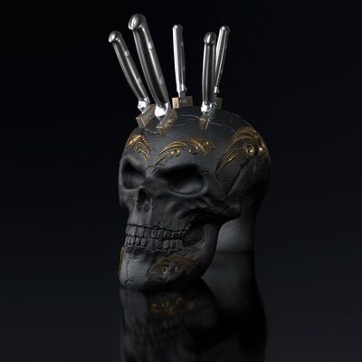 Skull Knife Block  3D Model - Print File