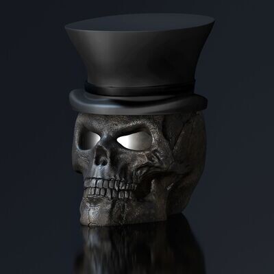 ​Skull with Top Hat - 3D Model File