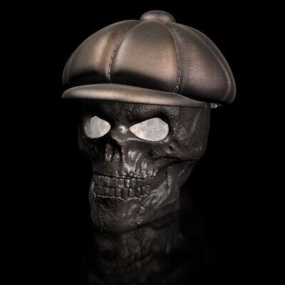 Skull with Irish cap - eyes open - hollow inside - 3D print model