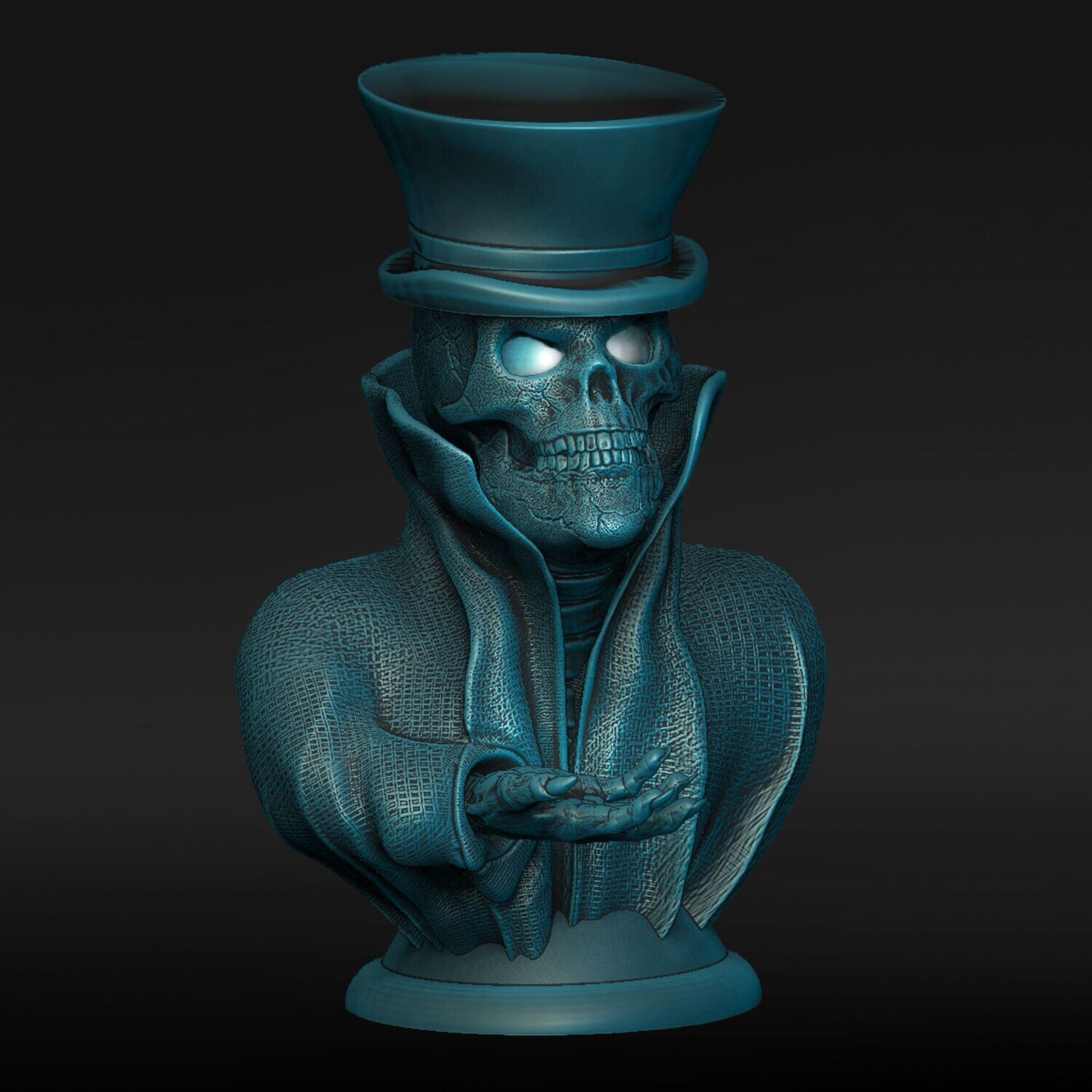 Lamp Cape-Skull-Kragen-Lamp-Headgear-Zylinderhat - open eyes
