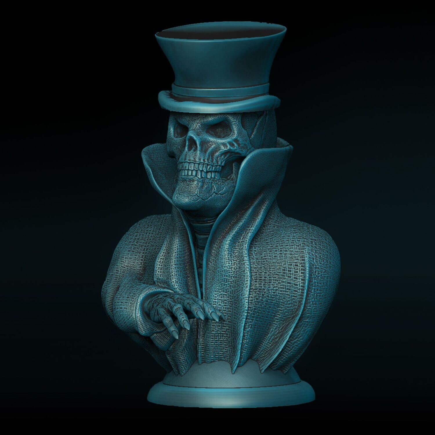 Lamp Cape-Skull-Kragen-Lamp-Headgear-Zylinderhat- closed eyes