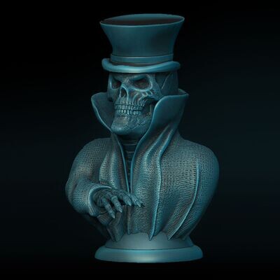 Lamp Cape-Skull-Kragen-Lamp-Headgear-Zylinderhat- closed eyes