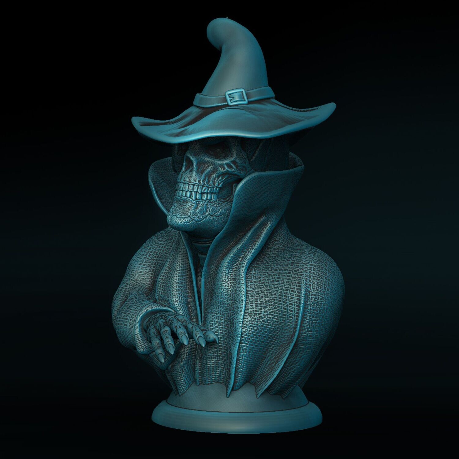 Lamp Cape-Skull-Kragen-Lamp-Headgear-Witcherhat - closed eyes