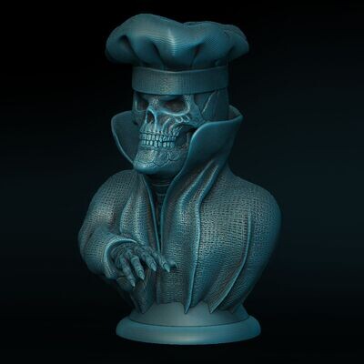 Lamp Cape-Skull-Headgear-Chef-Cap- closed eyes
