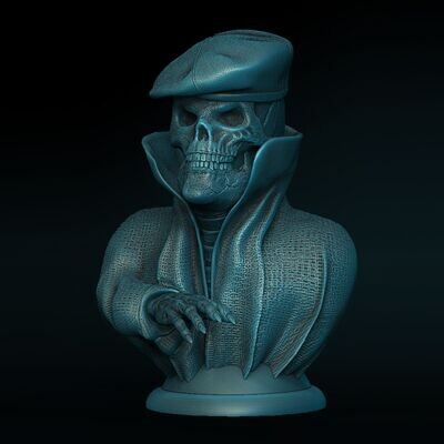 Lamp Cape-Skull-Kragen-Lamp-Headgear-Scottish-Cap - closed eyes