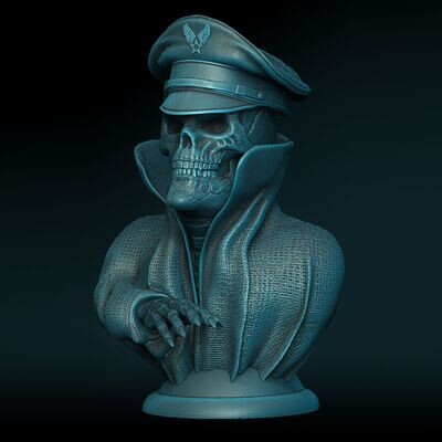 Lamp Cape-Skull-Kragen-Lamp-Headgear-Airforce - closed eyes