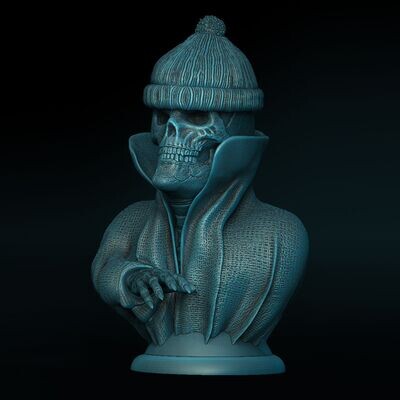 Lamp Cape-Skull-Kragen-Lamp-Headgear-Wollmütze- closed eyes