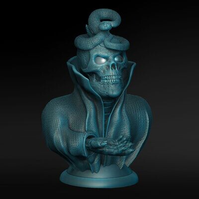 Lamp Cape-Skull-Kragen-Lamp-Headgear-Rattle-Snake - open eyes