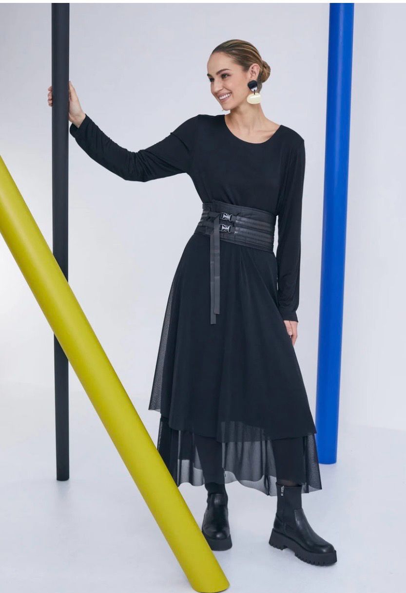 Naya Black Mesh Skirt On Dress