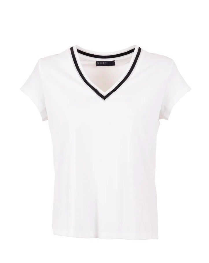 PERUZZI Contrast Collar Neck T-Shirt