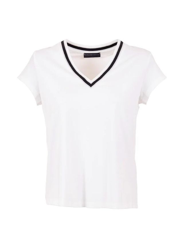 PERUZZI Contrast Collar Neck T-Shirt