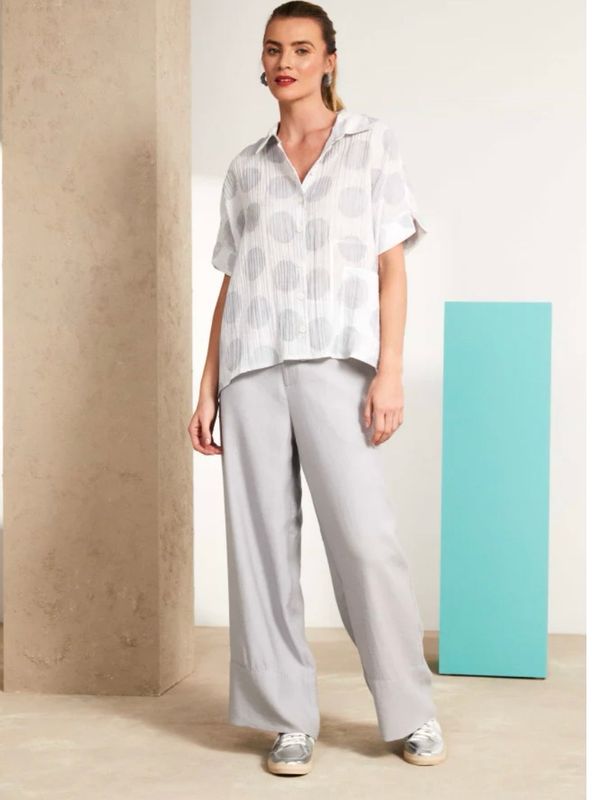 Crinkle Spot Shirt With Pocket Detail