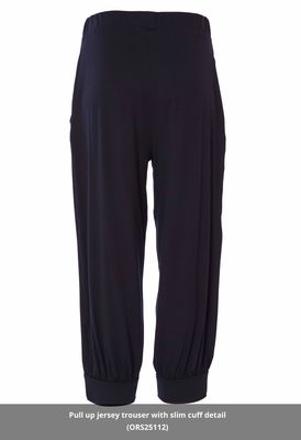 Ora Pull up jersey trouser with slim cuff Detail