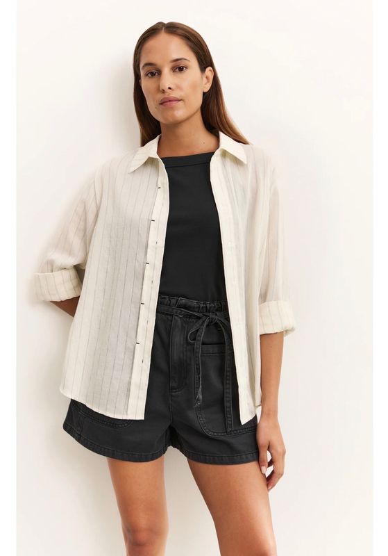 Striped Shirt With Black Detail