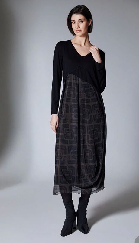 Peruzzi Contrast Fabric Dress