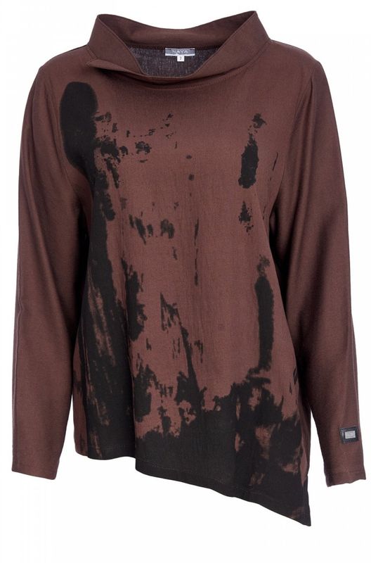 Naya Print Angled Hem Top