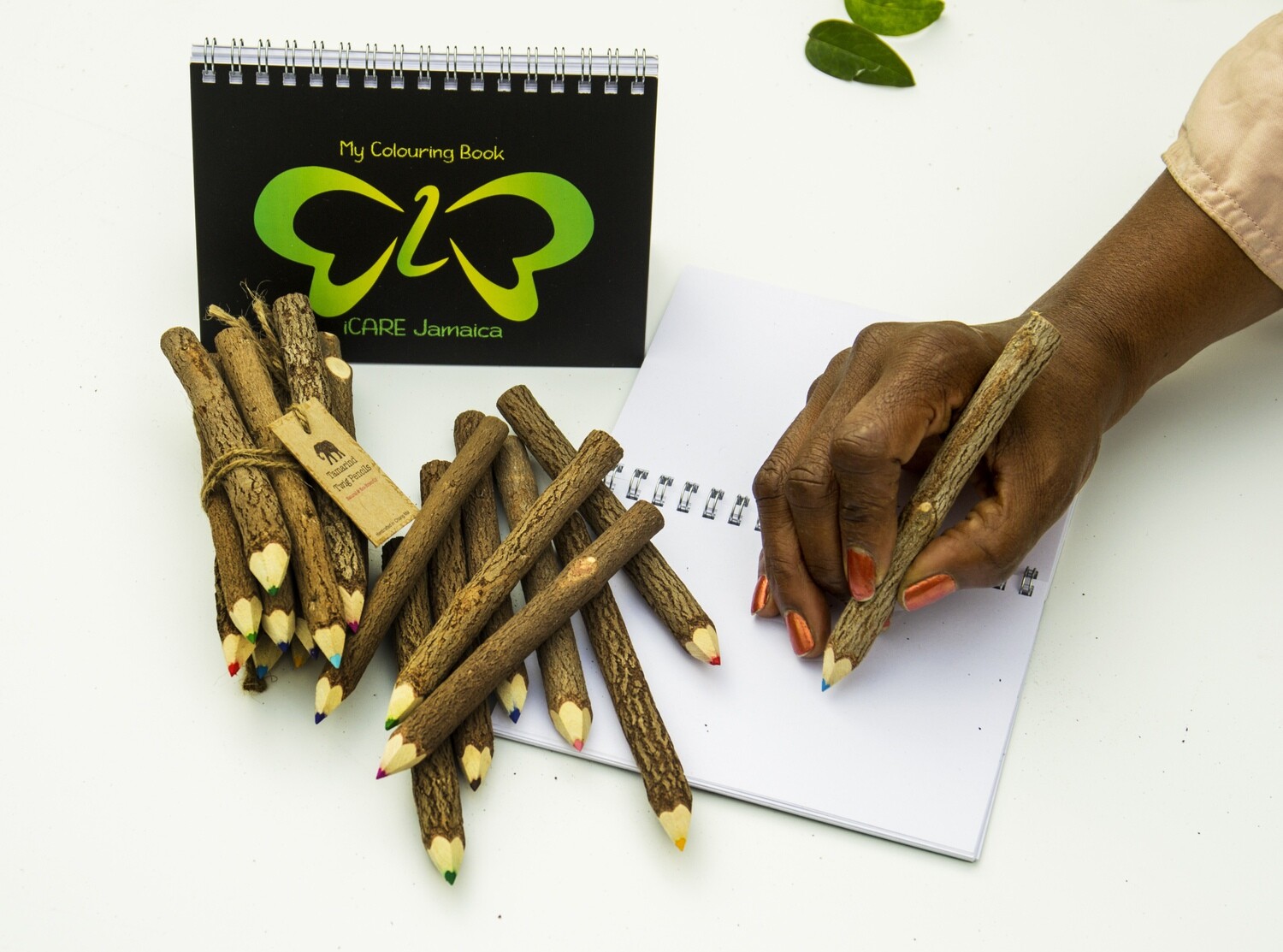 Colouring books x 2 with natural wood crayons