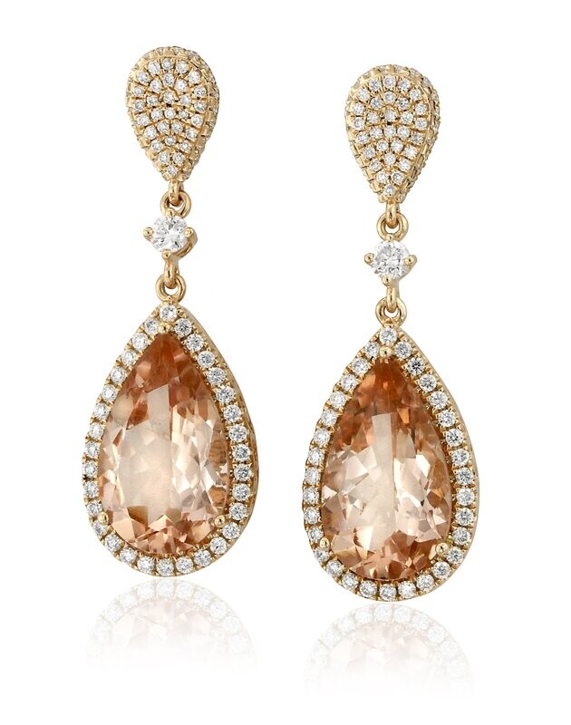 18kt Rose Gold - Morganite: 6.80ct - Diamonds 1.32ct
