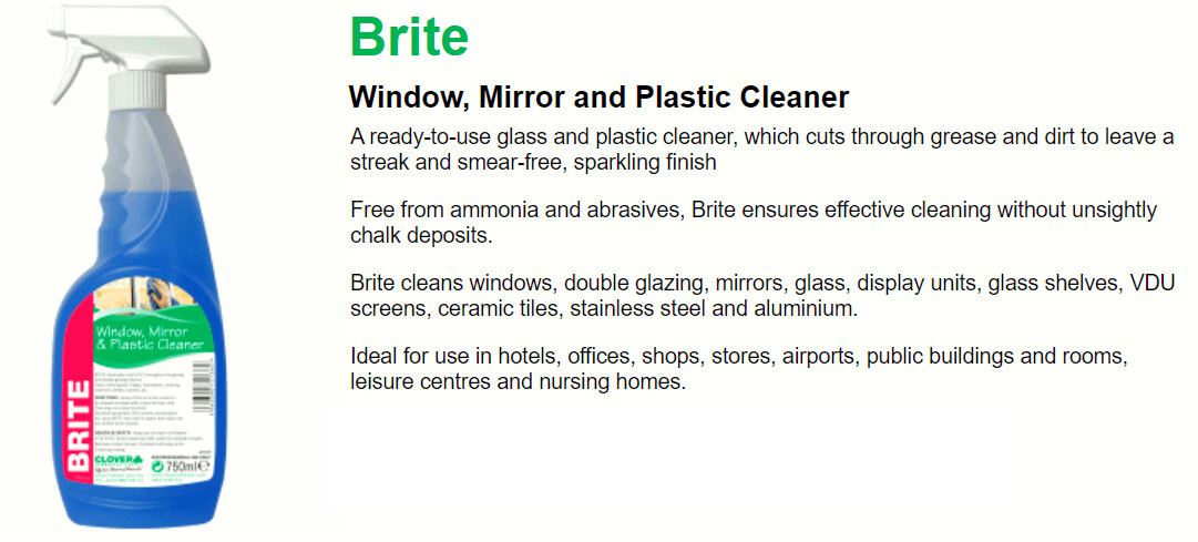 Brite mirror and glass cleaner