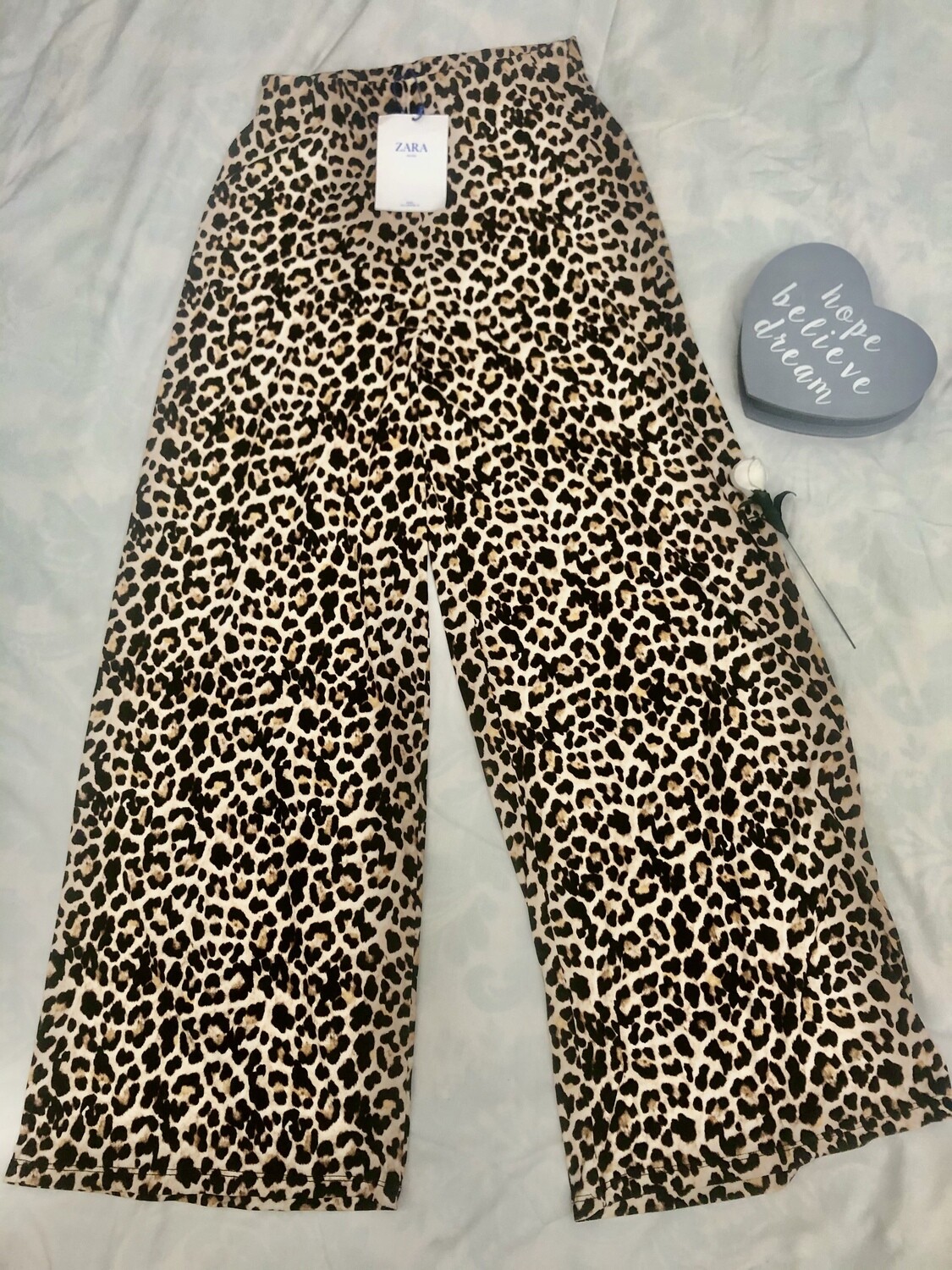 ZARA leopard print flared pants Size M
