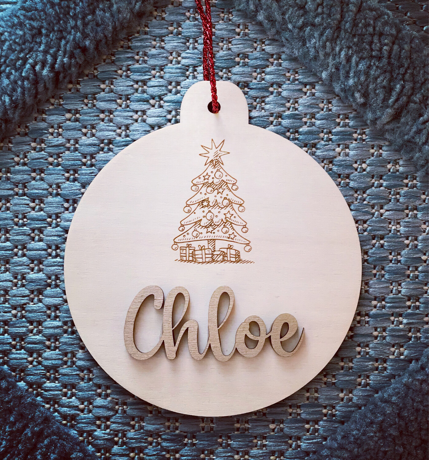 Christbaumkugel Golden Name