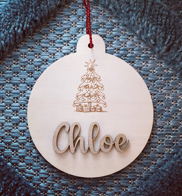 Christbaumkugel Golden Name