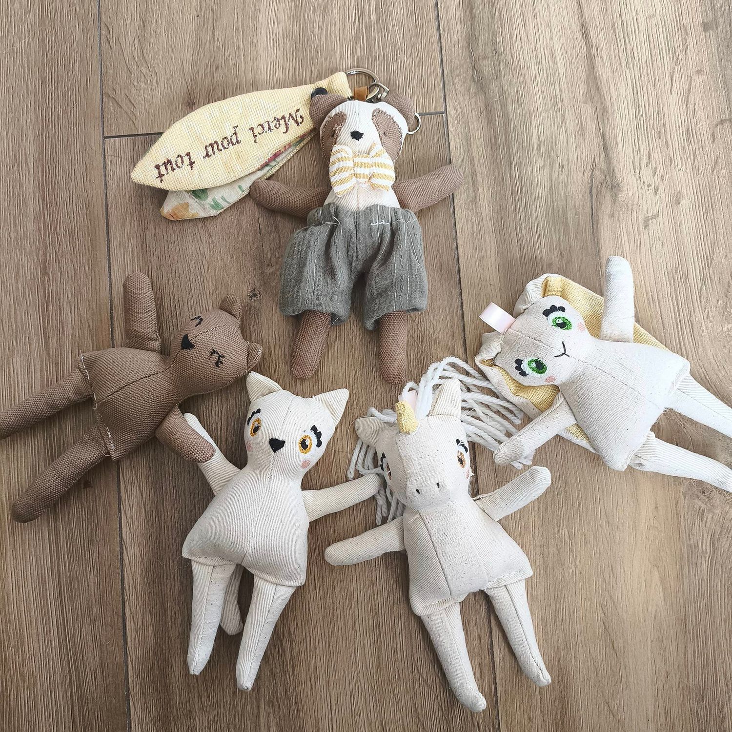 Porte Cle - LOT - lapin ours panda chat licorne ane cheval