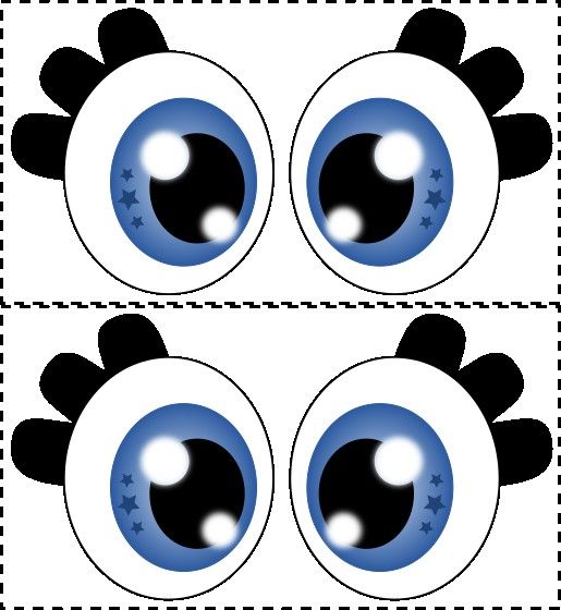 Yeux en feutrine - Bleu
