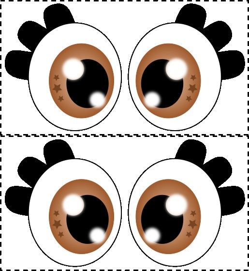 Yeux en feutrine -  Marron