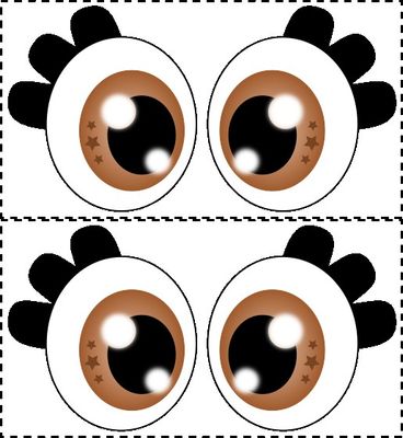 Yeux en feutrine -  Marron