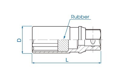 Свечная головка с резиновым наконечником 1/2" - 13/16" ˇ21mm