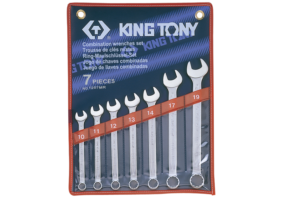 7 pc Combination wrench set KING TONY 10-19mm METRIC
