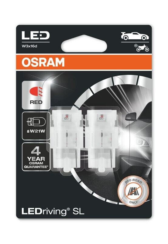 LEDRIVING 12V  W21W RED OSRAM