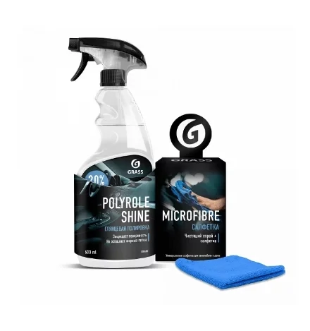 Plastipuhastusvahend POLYROLE SHINE  +Salvrätik GRASS