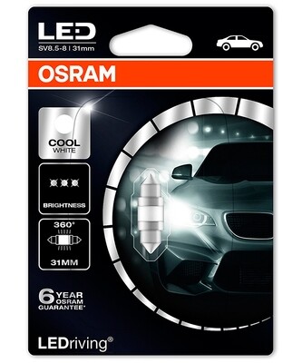 LED Лампочки 12V SV8.5-8 C5W 31MM WHITE OSRAM